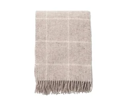 Klippan Yllefabrik Vinga Ullpläd Beige