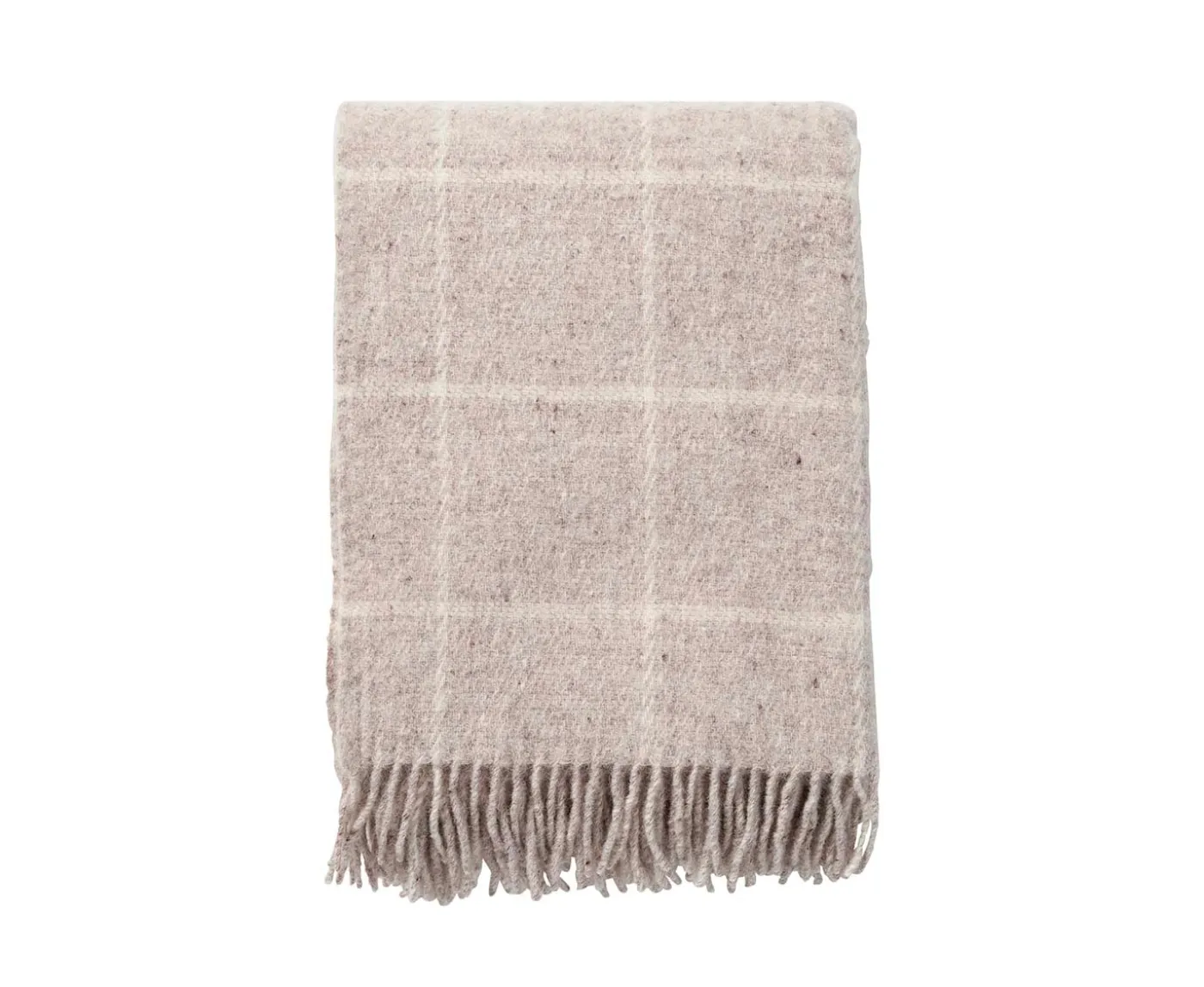 Klippan Yllefabrik Vinga Ullpläd Beige