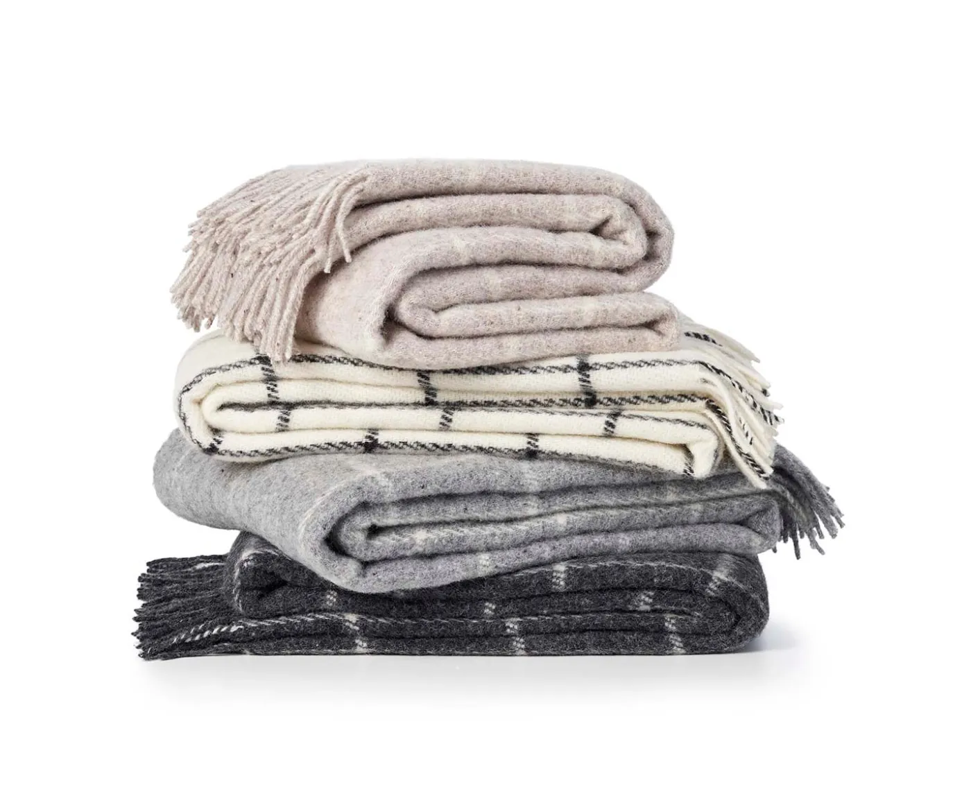 Klippan Yllefabrik Vinga Ullpläd Beige