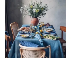 Lovely Linen Classic Linneduk Pigeon Blue 145x300