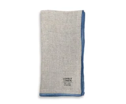 Lovely Linen Grace Servett Beige/Blue 42x42 4-pack