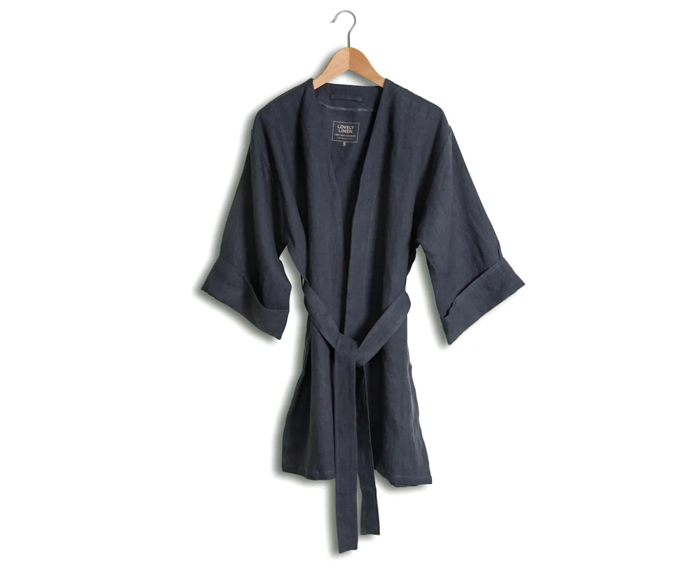 Lovely Linen Kimono Long Grey XL