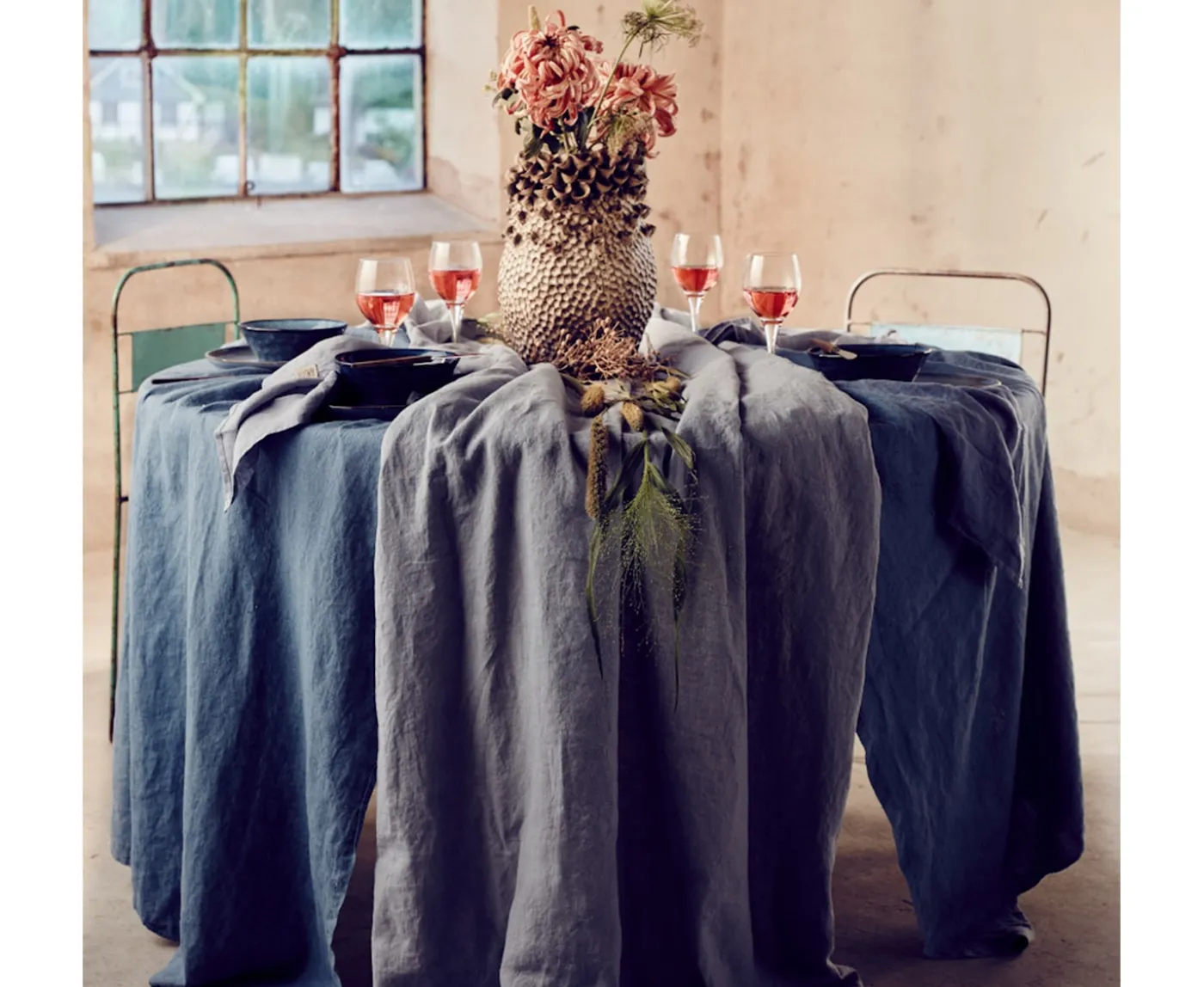 Lovely Linen Lovely Linneduk Dusty Blue 145x250