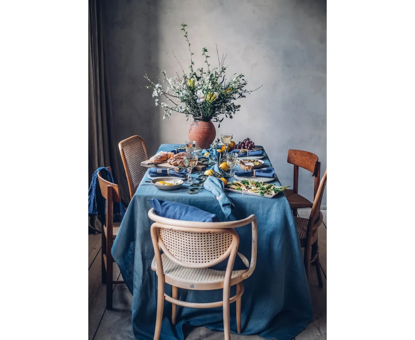 Lovely Linen Lovely Linneduk Dusty Blue 145x380