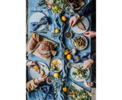 Lovely Linen Lovely Linneduk Dusty Blue 145x380