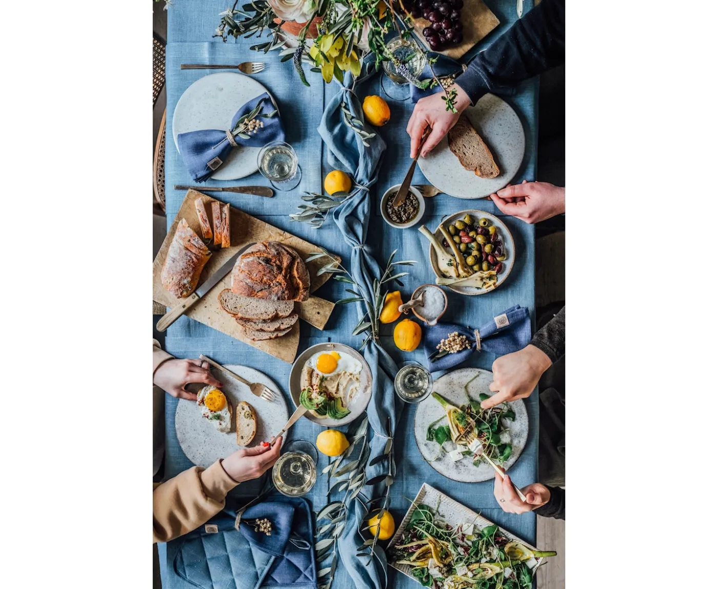 Lovely Linen Lovely Linneduk Dusty Blue 145x380