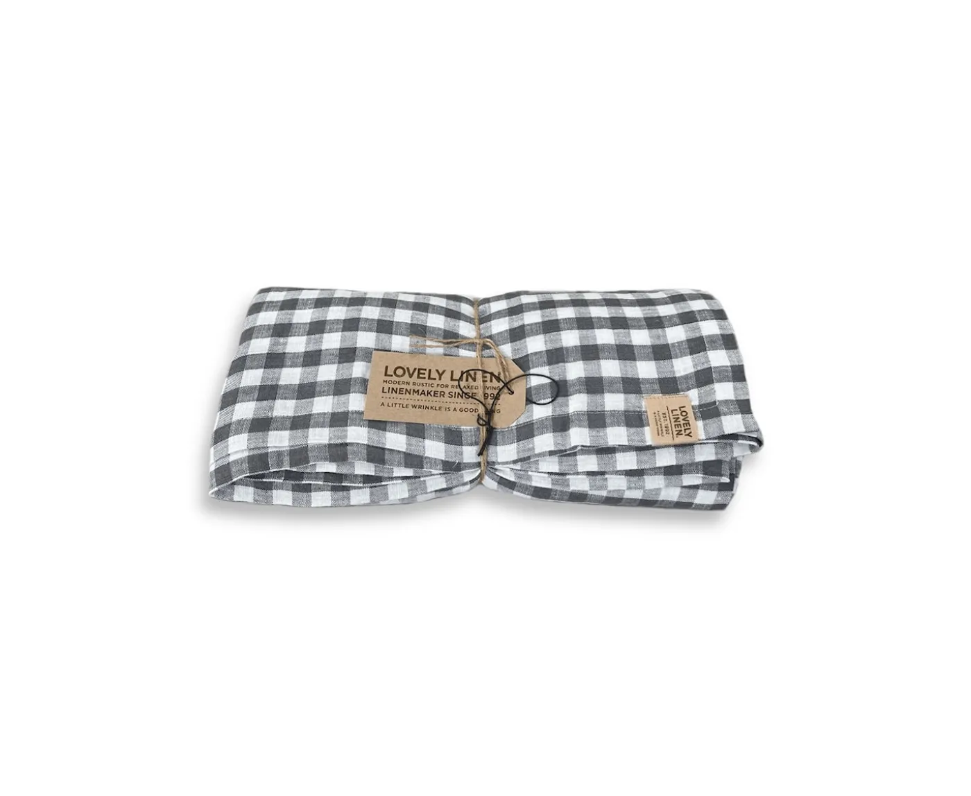 Lovely Linen Misty Duk Linne Square Dark Grey 145x380