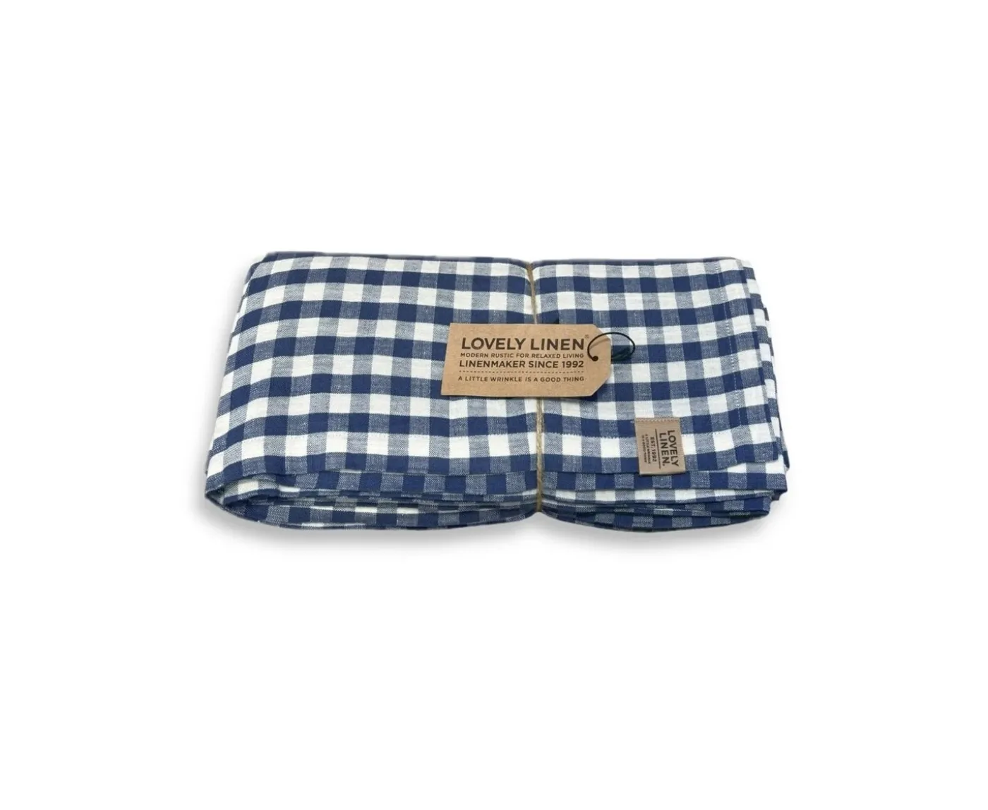 Lovely Linen Misty Duk Linne Square Denim Blue 145x380