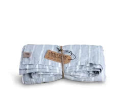 Lovely Linen Misty Duk Linne Stripe Sky 145x380