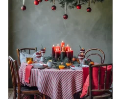 Lovely Linen Misty Duk Linne Edge Real Red 145x300