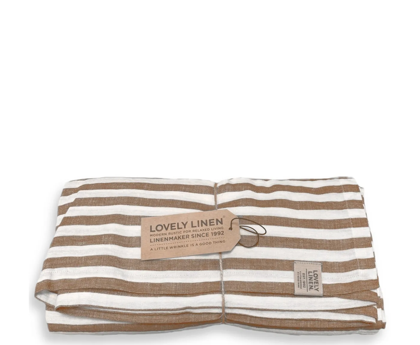 Lovely Linen Misty Duk Linne Edge Almond 145x380