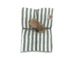 Lovely Linen Misty Kökshandduk Edge Jeep Green 45x70