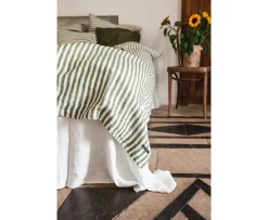 Lovely Linen Misty Örngott Linne Edge Jeep Green 50x60