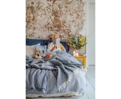 Lovely Linen Misty Örngott Linne Edge Denim Blue 50x60