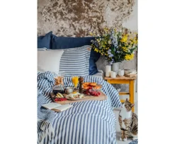 Lovely Linen Misty Örngott Linne Edge Denim Blue 50x60
