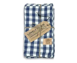 Lovely Linen Misty Servett Linne Square Denim Blue 42x42 4-pack