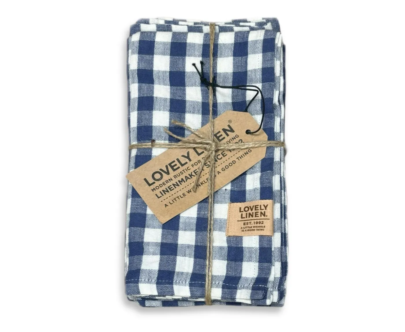 Lovely Linen Misty Servett Linne Square Denim Blue 42x42 4-pack