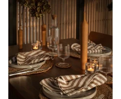Lovely Linen Misty Servett Linne Edge Almond 45x45 4-pack