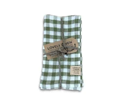 Lovely Linen Misty Servett Linne Square Jeep Green 45x45 4-pack