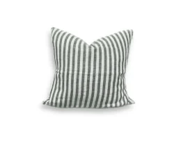Lovely Linen Misty Kuddfodral Linne Edge Jeep Green 50x50
