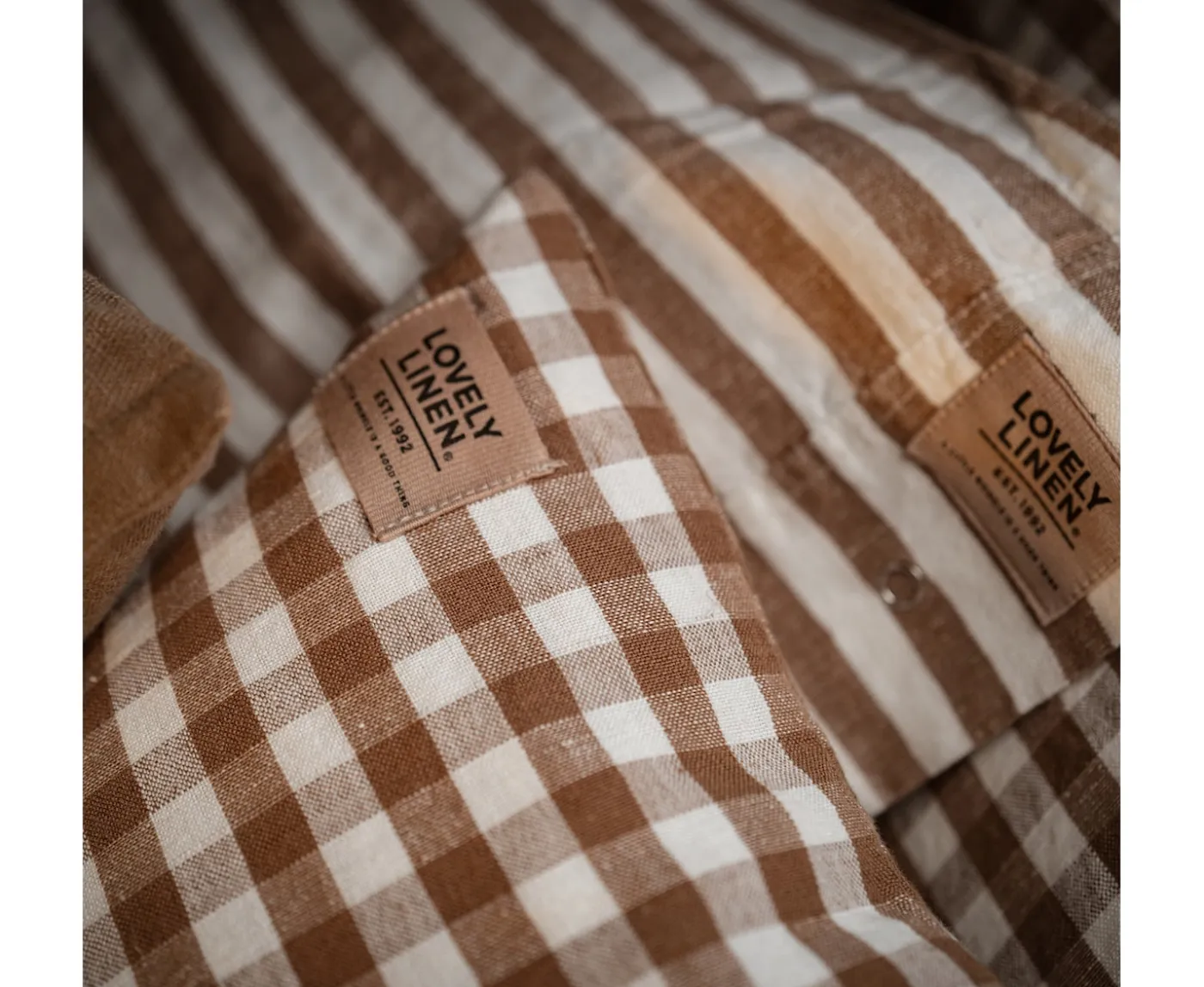 Lovely Linen Misty Påslakan Linne Edge Almond Enkel