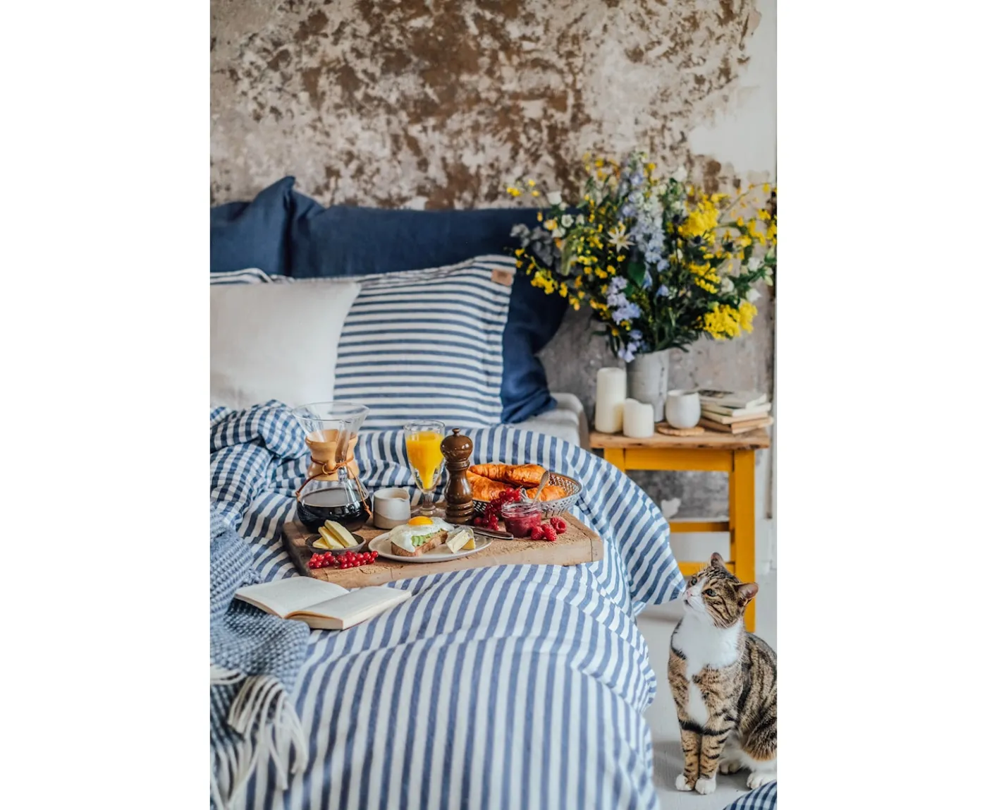 Lovely Linen Misty Påslakan Linne Edge Denim Blue Enkel