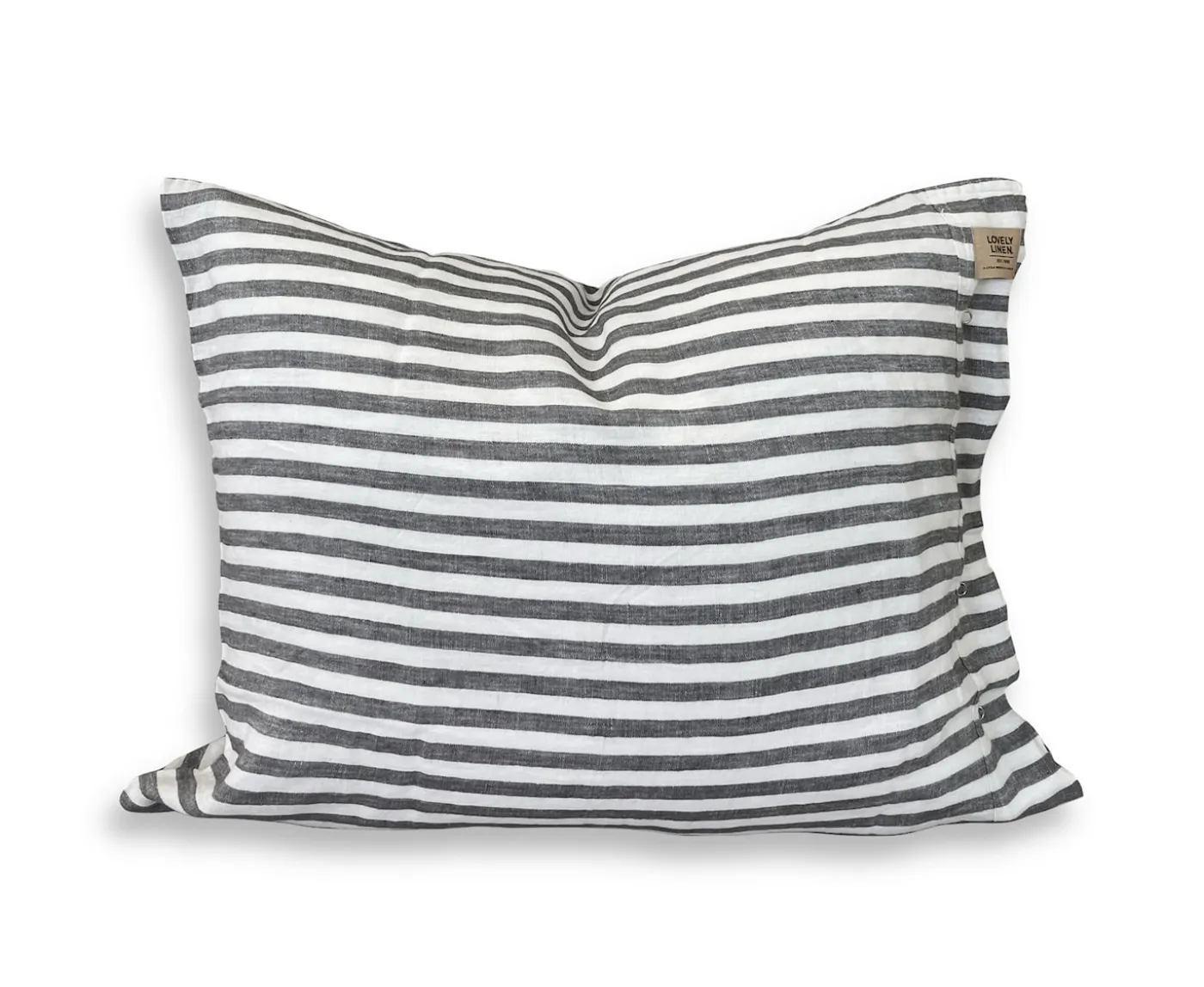 Lovely Linen Misty Örngott Linne Edge Dark Grey 50x60
