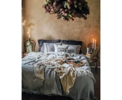 Lovely Linen Misty Örngott Linne Edge Dark Grey 50x60