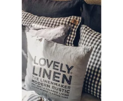 Lovely Linen Misty Örngott Linne Square Dark Grey 50x60