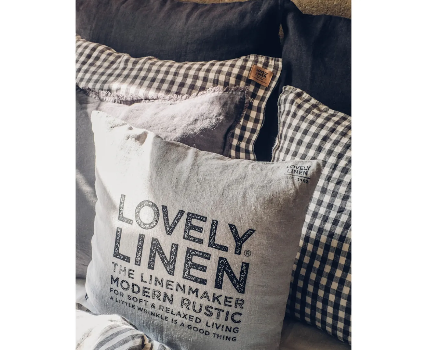 Lovely Linen Misty Örngott Linne Square Dark Grey 50x60