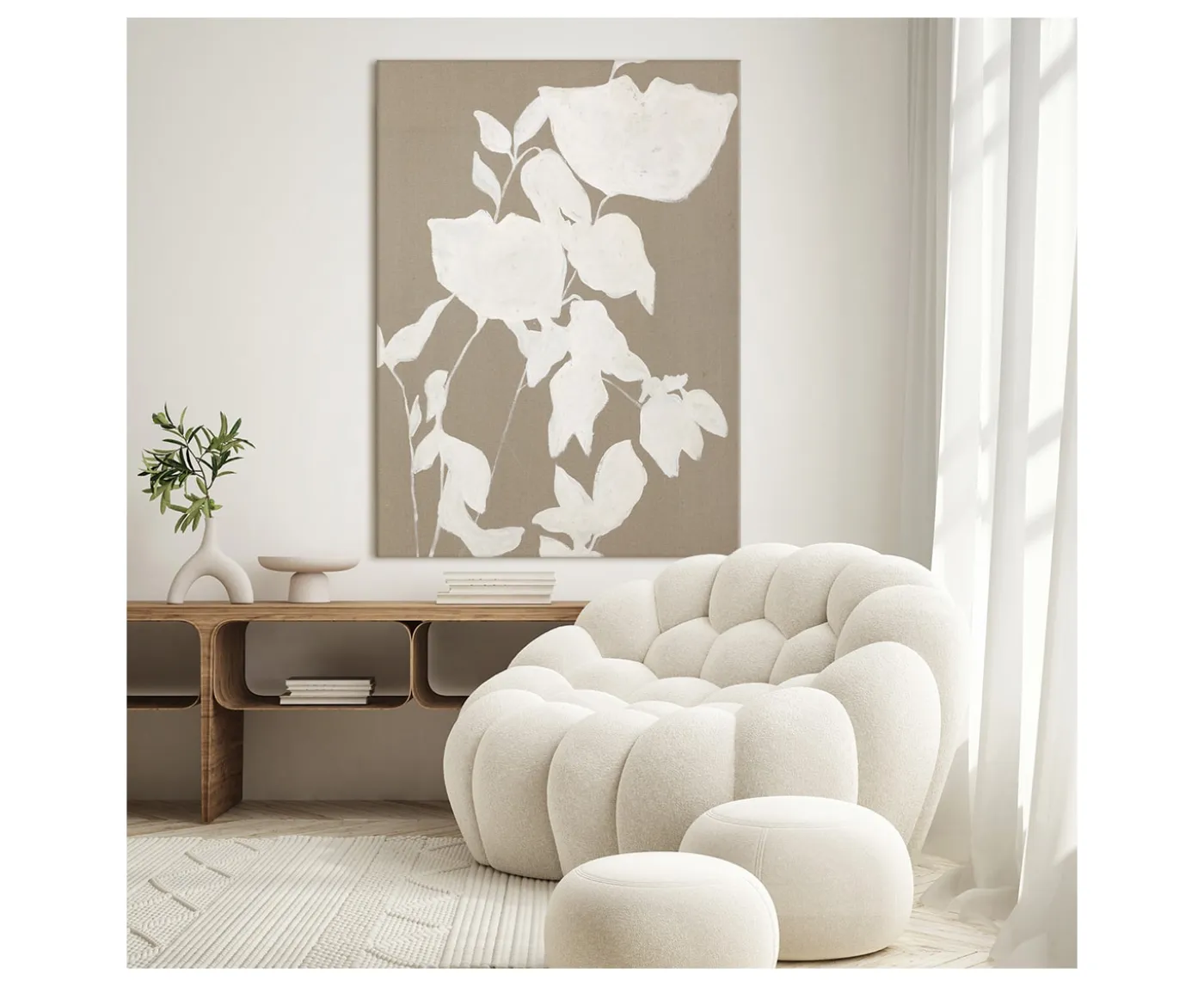 Malerifabrikken Linen Fortuna White Tavla No Frame 90x120