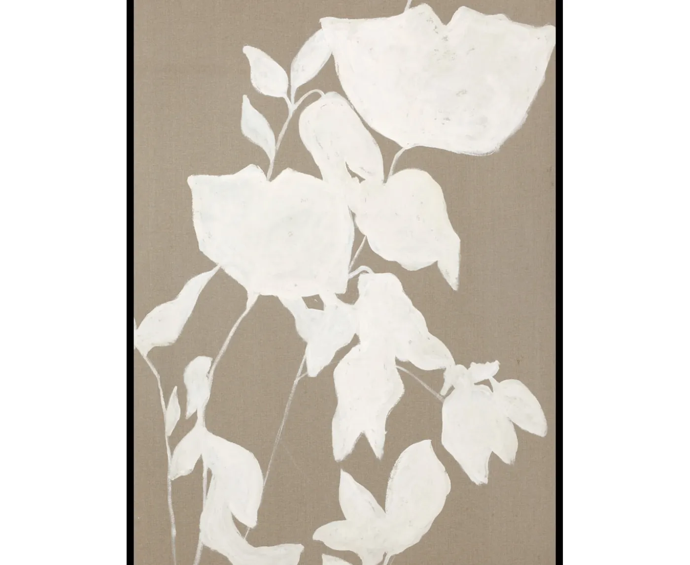 Malerifabrikken Linen Fortuna White Tavla Black Frame 90x120
