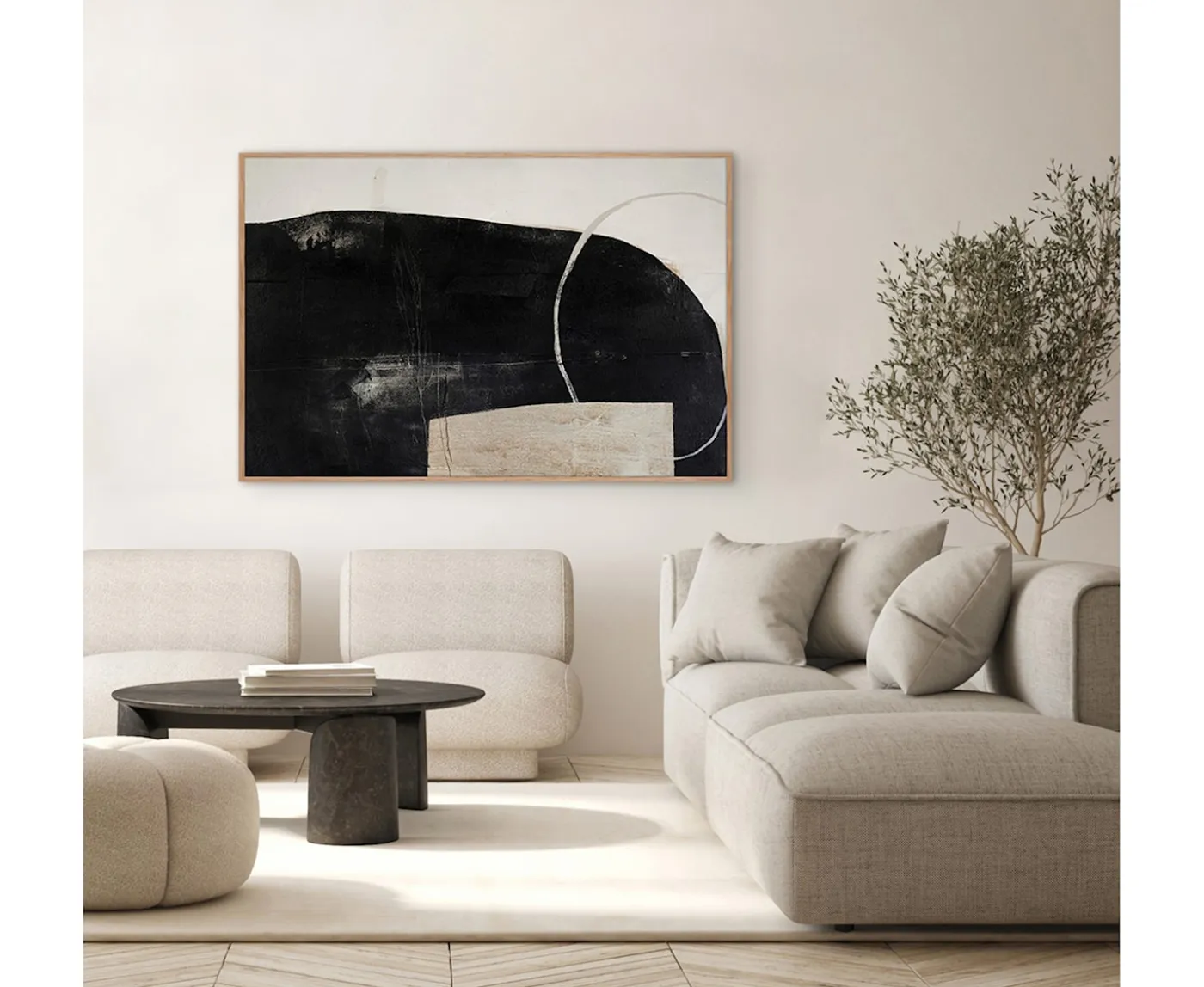 Malerifabrikken Sort Of Stone Oak Frame Tavla 120x90