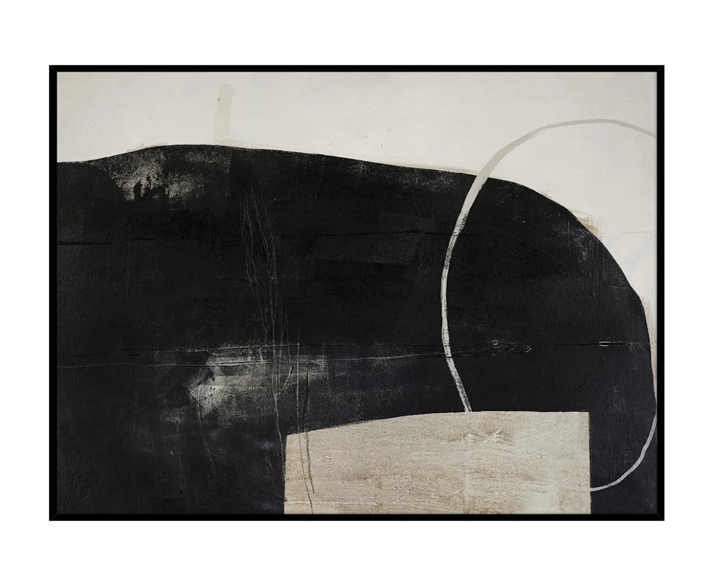 Malerifabrikken Sort Of Stone Black Frame Tavla 120x90