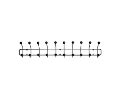 Maze Bill Horizontal Klädhängare Black 102cm