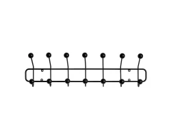 Maze Bill Horizontal Klädhängare Black 71cm