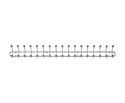 Maze Bill Horizontal Klädhängare Black/ Walnut Hue 173cm