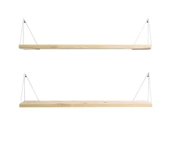 Maze Pythagoras Play Vägghylla Natural Pine/White 20x80cm 2-pack