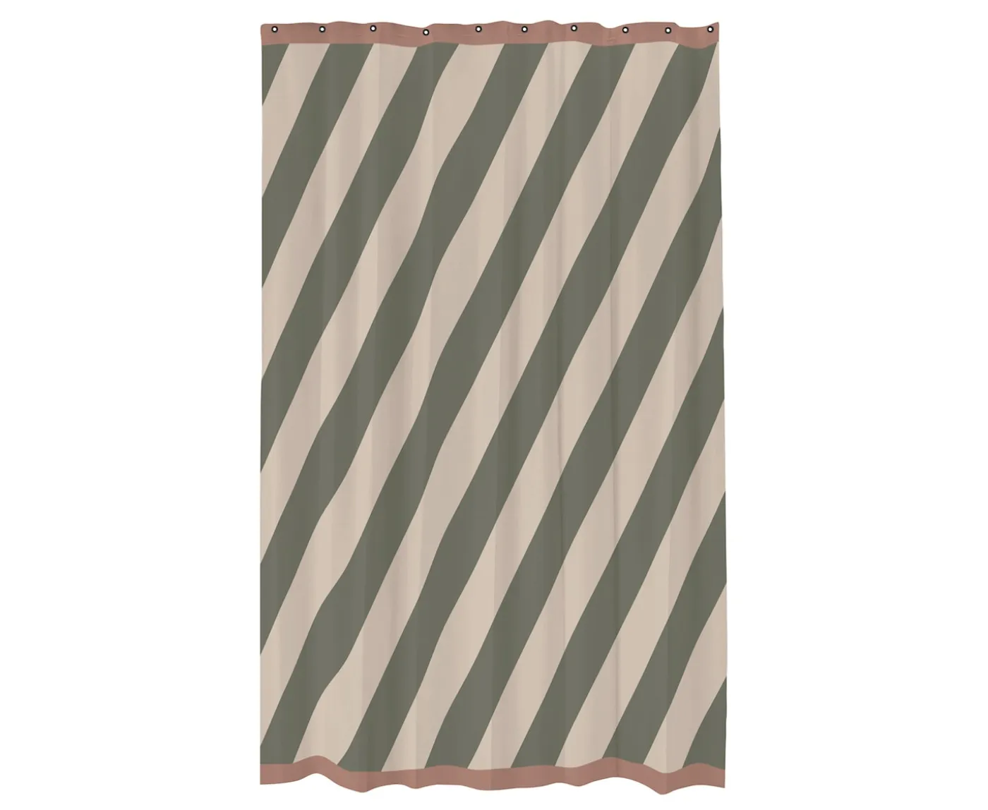 Mette Ditmer Diagonal Duschdraperi Dark Olive 150x200