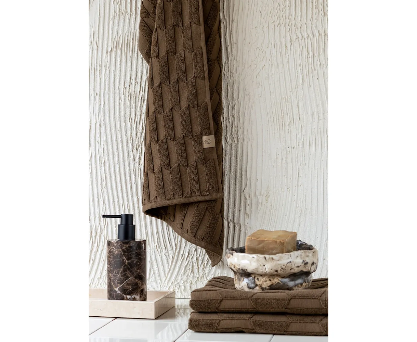 Mette Ditmer Geo Handduk Chocolate 35x55 2-pack