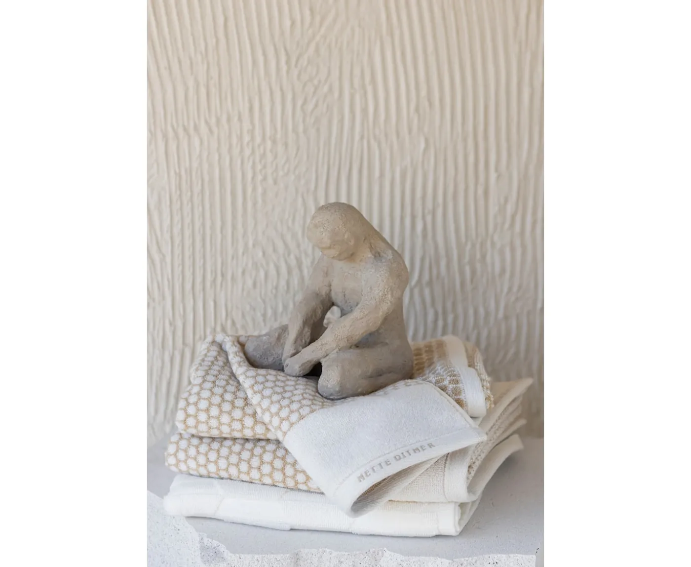 Mette Ditmer Grid Handduk Sand/Offwhite 70x140
