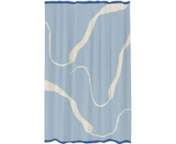 Mette Ditmer Nova Arte Duschdraperi Light Blue/Off-White