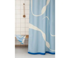 Mette Ditmer Nova Arte Duschdraperi Light Blue/Off-White