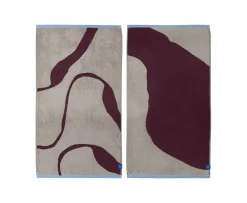 Mette Ditmer Nova Arte Handduk Wine/Sand 50x90 2-pack