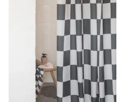 Mette Ditmer Retro Duschdraperi Dark grey 150x200