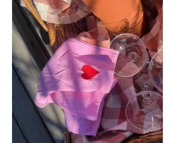 Midnatt Pink Hearts Servett 4-pack