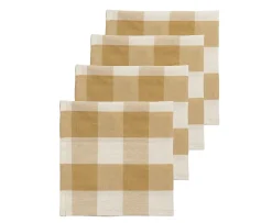 Midnatt Ruth Servett Gul/Vit 40x40 4-pack