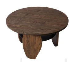 Muubs Ishi Soffbord Dark Oiled Oak/Metal Ø80