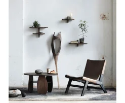 Muubs Ishi Soffbord Dark Oiled Oak/Metal Ø80