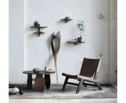 Muubs Ishi Soffbord Dark Oiled Oak/Metal Ø80